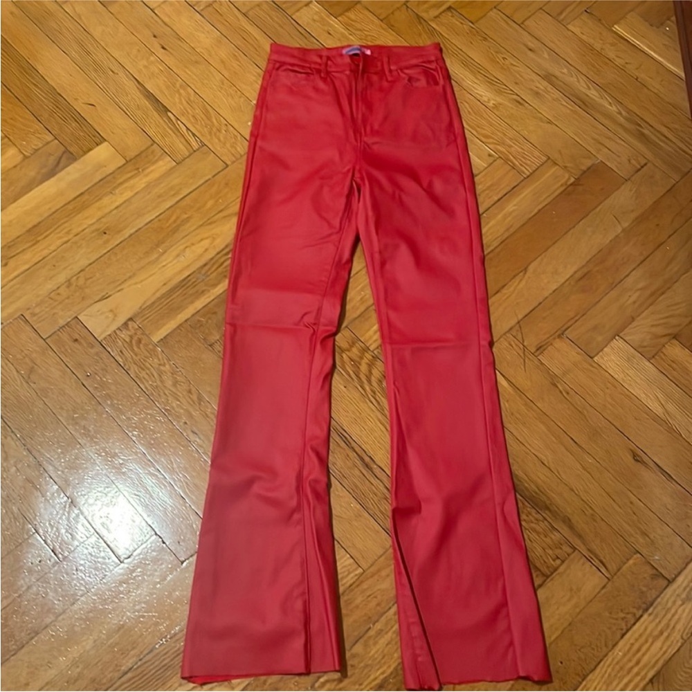 Edikted red leather pants
